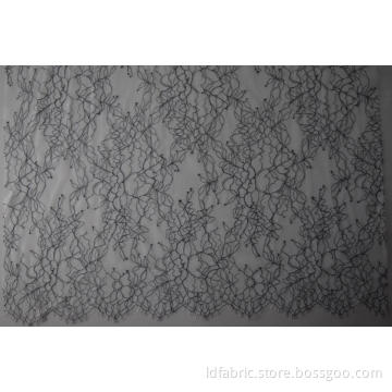 Nylon Polyester Yarn-dyed Panel Lace Fabric